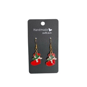 Handmade Red Christmas Stocking Earrings